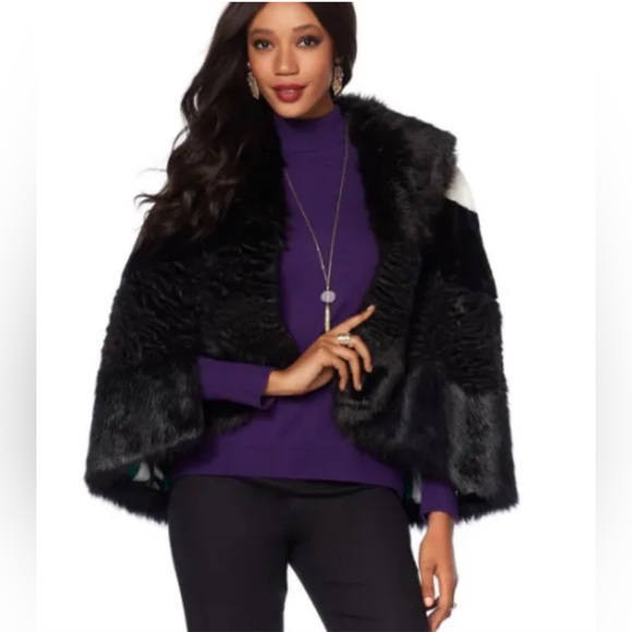 Celest Bibhu “Murder on The Orient Express” Faux fur cape. Limited Edition NWT